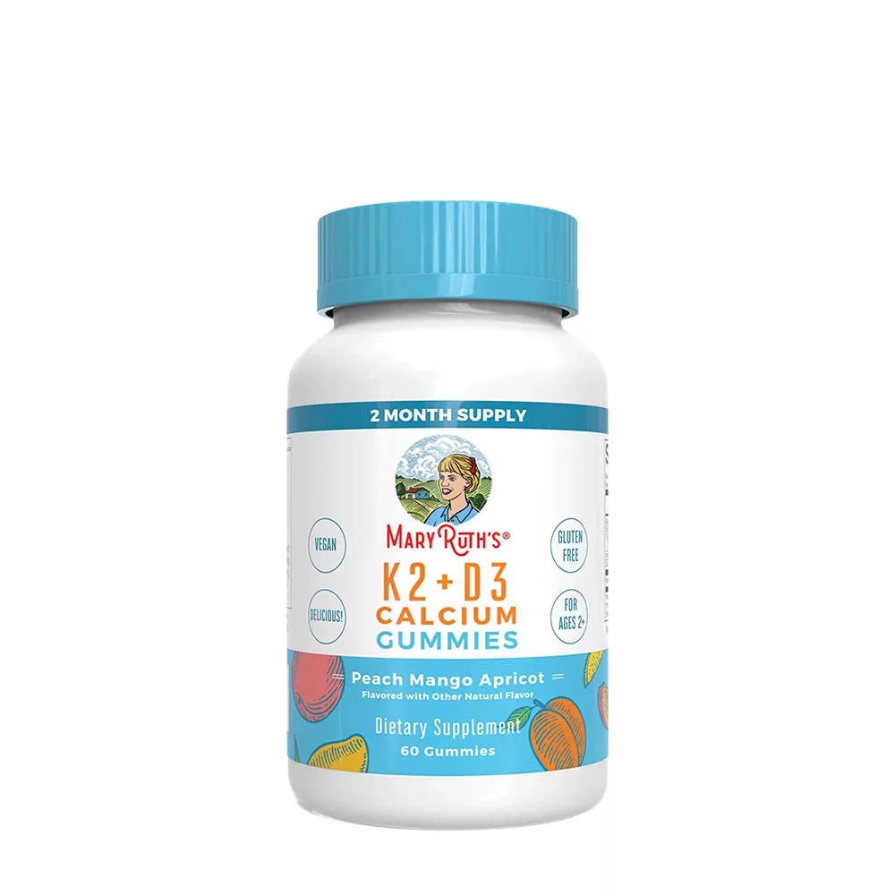 MaryRuth's K2 + D3 Calcium Gummies (60 Gummies, Peach Mango Apricot)