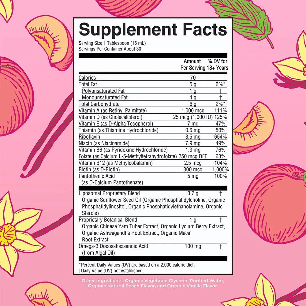MaryRuth's Women's Organic Multivitamin Liposomal (15.22 fl. oz., Vanilla Peach)