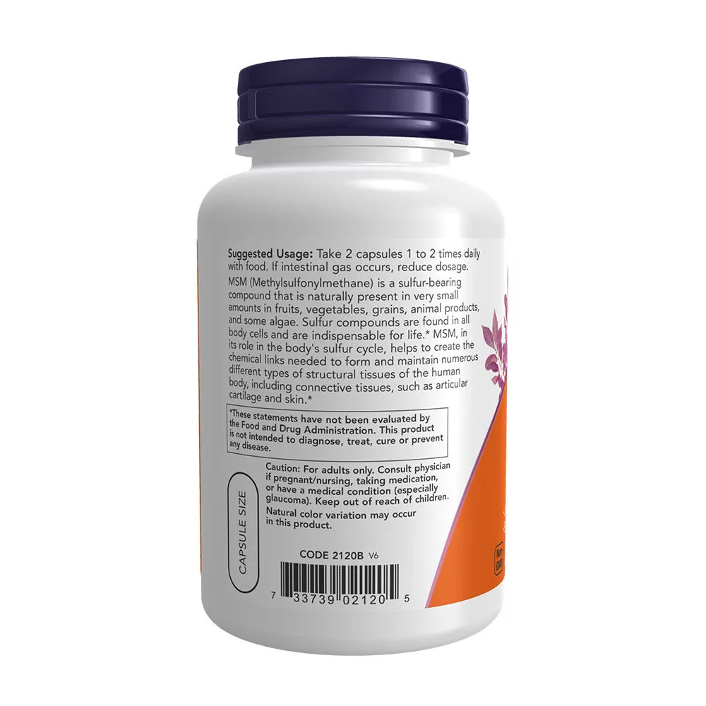 Now Foods MSM 1000 mg (120 Veg Capsules)
