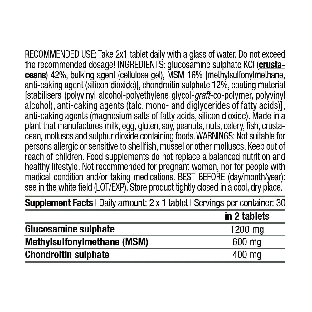 BioTechUSA MSM Chondroitin Glucosamine (60 Tablets)
