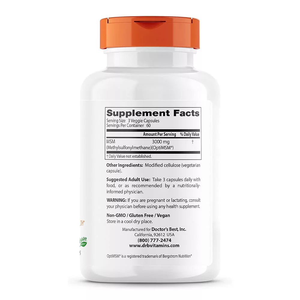 Doctor's Best MSM with OptiMSM 1000 mg (180 Capsules)
