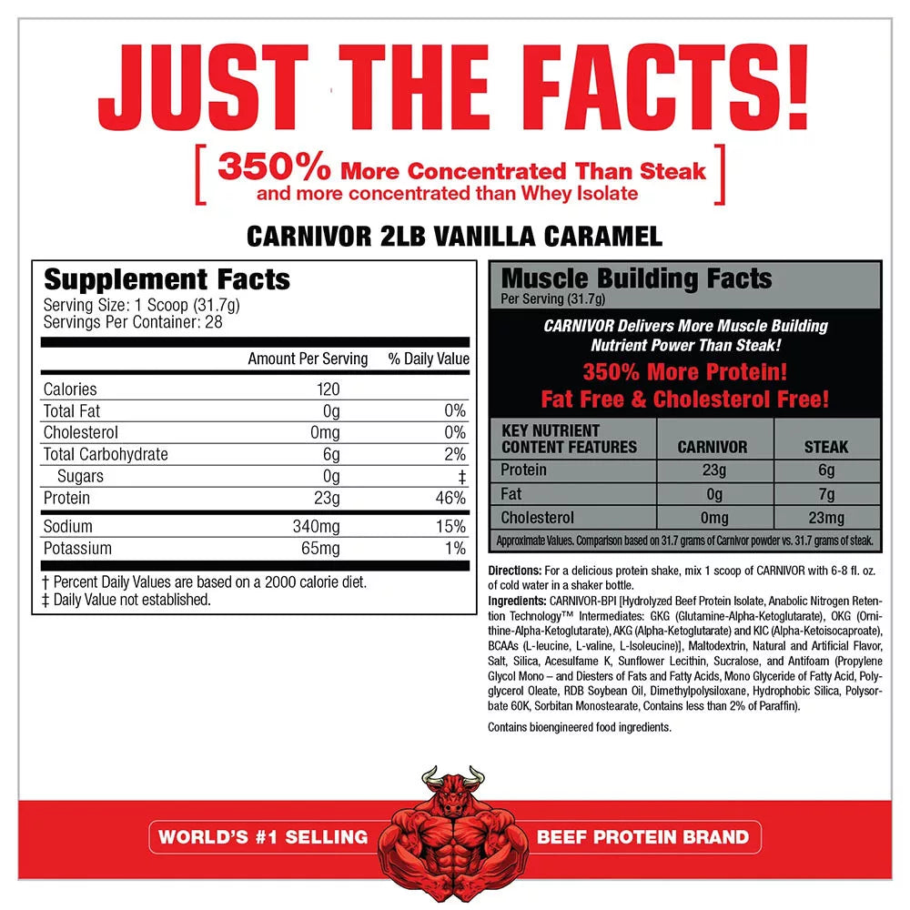 MuscleMeds Carnivor™ 100% Beef Protein (888 g, Vanilla Caramel)