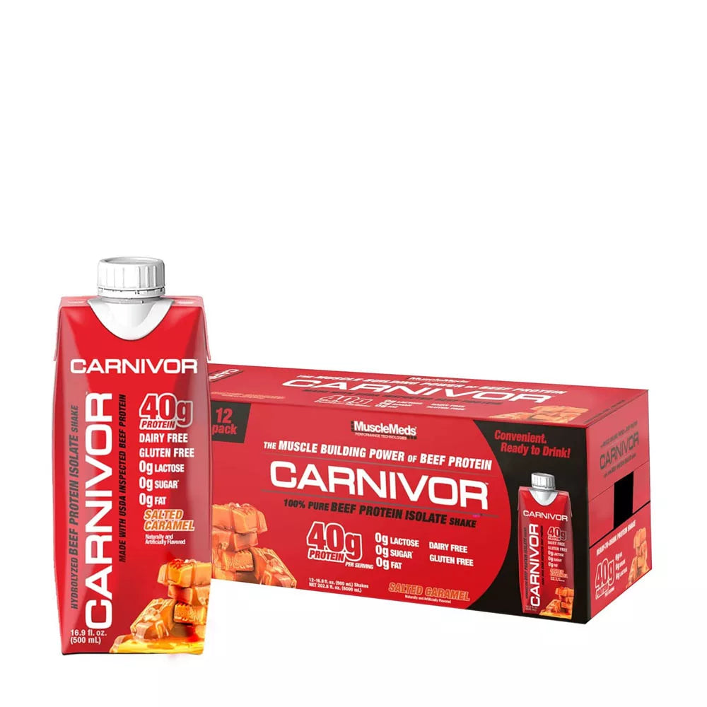 MuscleMeds Carnivor RTD Beef Protein Shake (12 pack, Salted Caramel)