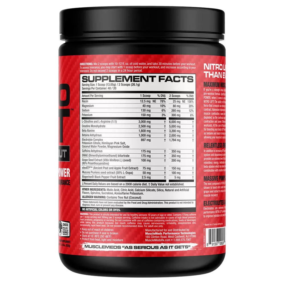 MuscleMeds Nitrolift (550 g, Cherry Lime)