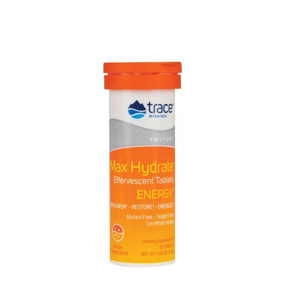 Trace Minerals Max-Hydrate Energy (10 Effervescent Tablets, Orange)