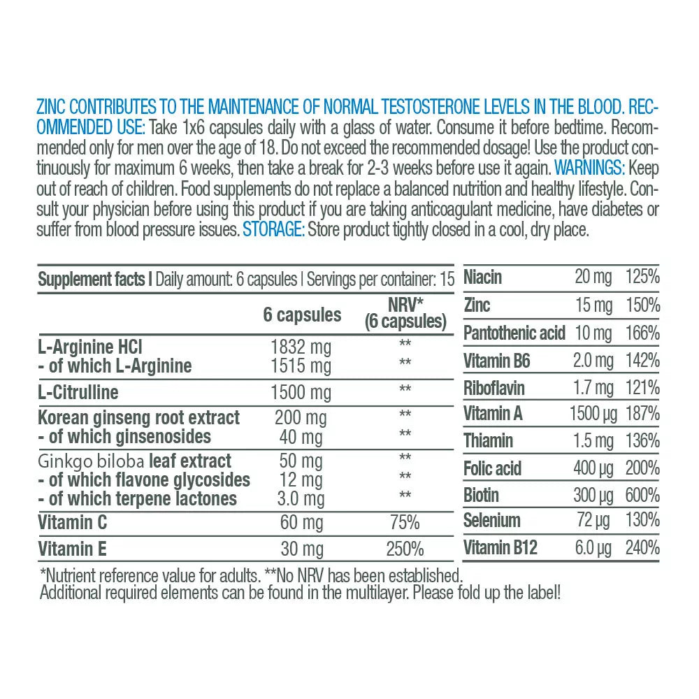 BioTechUSA Men’s Arginine (90 Capsules)