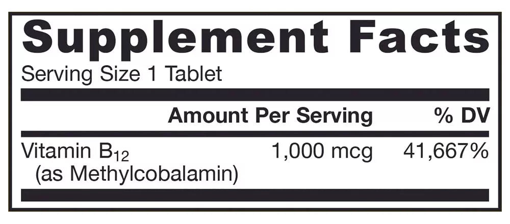Jarrow Formulas Methyl B-12 1000 mcg (100 Chewable Tablets)