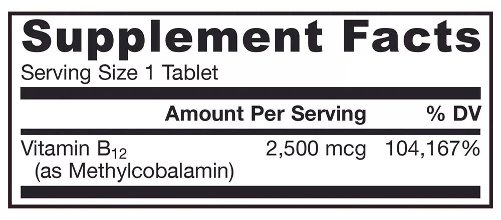 Jarrow Formulas Methyl B-12 2500 mcg (100 Lozenges, Tropical)