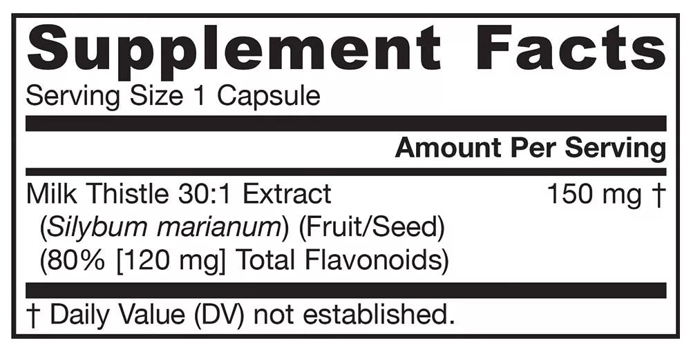 Jarrow Formulas Milk Thistle 150 mg (200 Veggie Capsules)