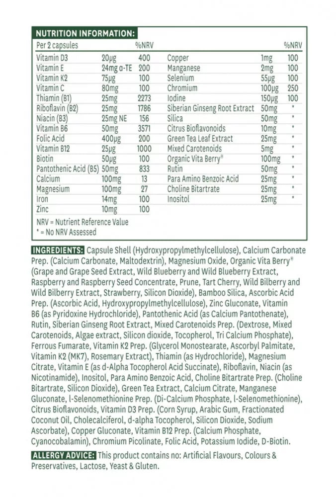 Natures Aid Women's Multi-Vitamins & Minerals (60 Capsules)