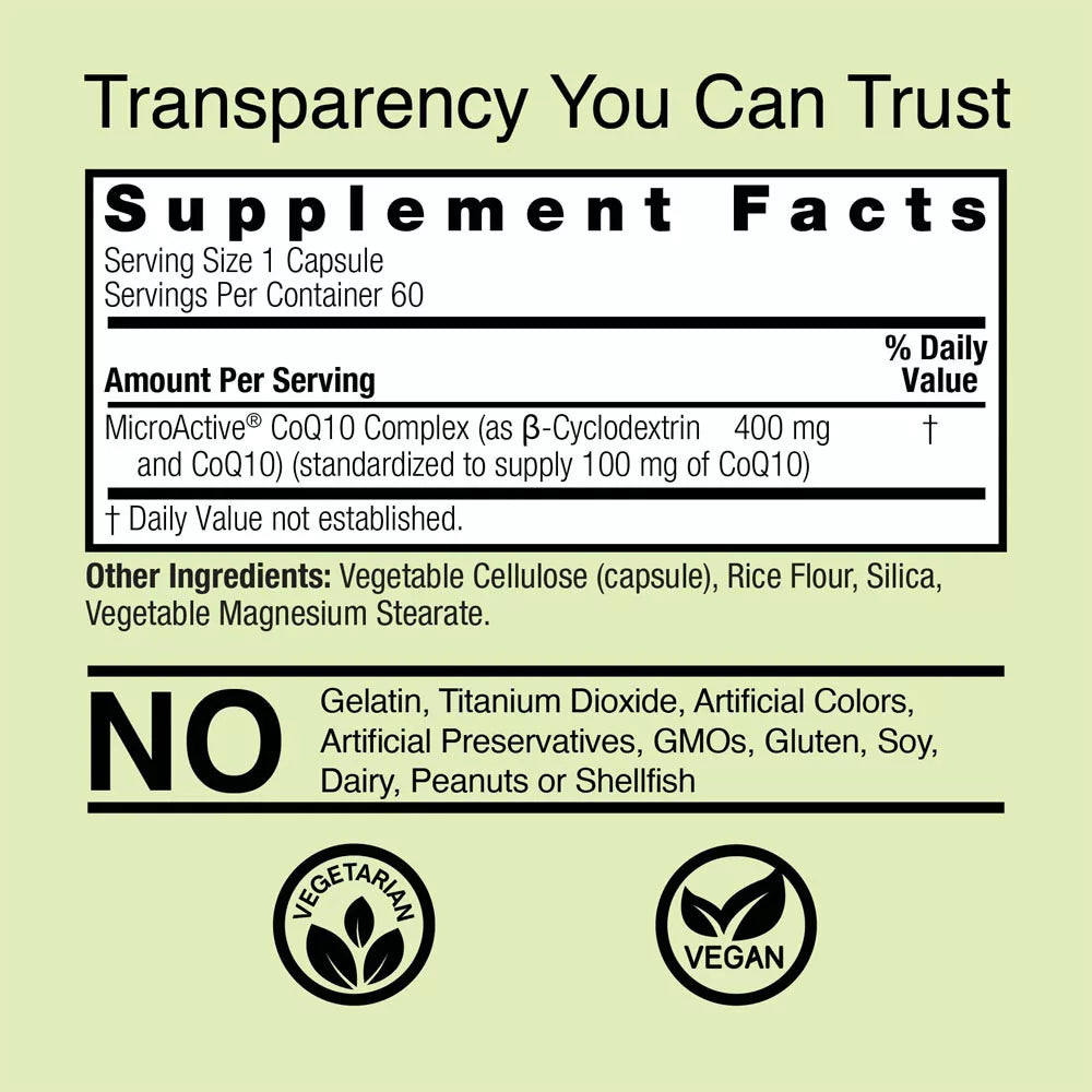 Nature's Answer 24hr Microactive COQ10 100mg (60 Veg Capsules)