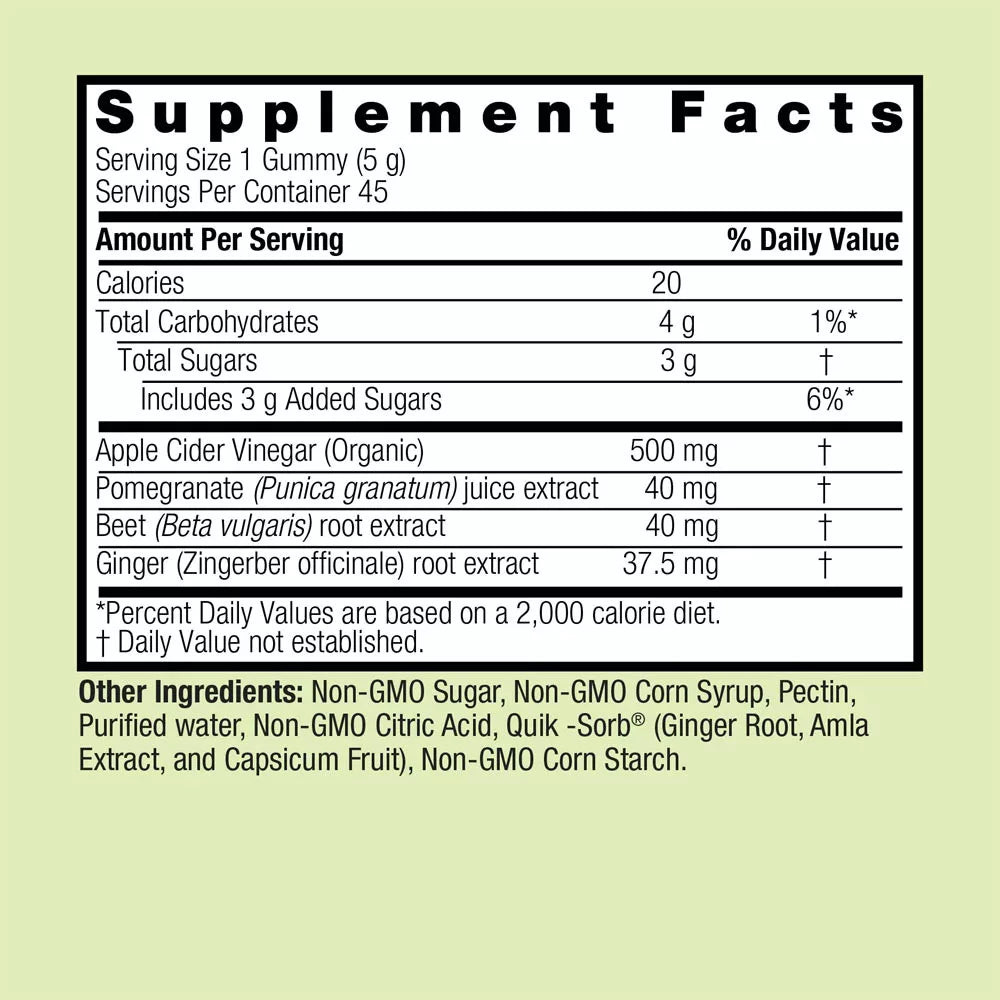 Nature's Answer Apple Cider Vinegar & Ginger Gummies (45 gummies)