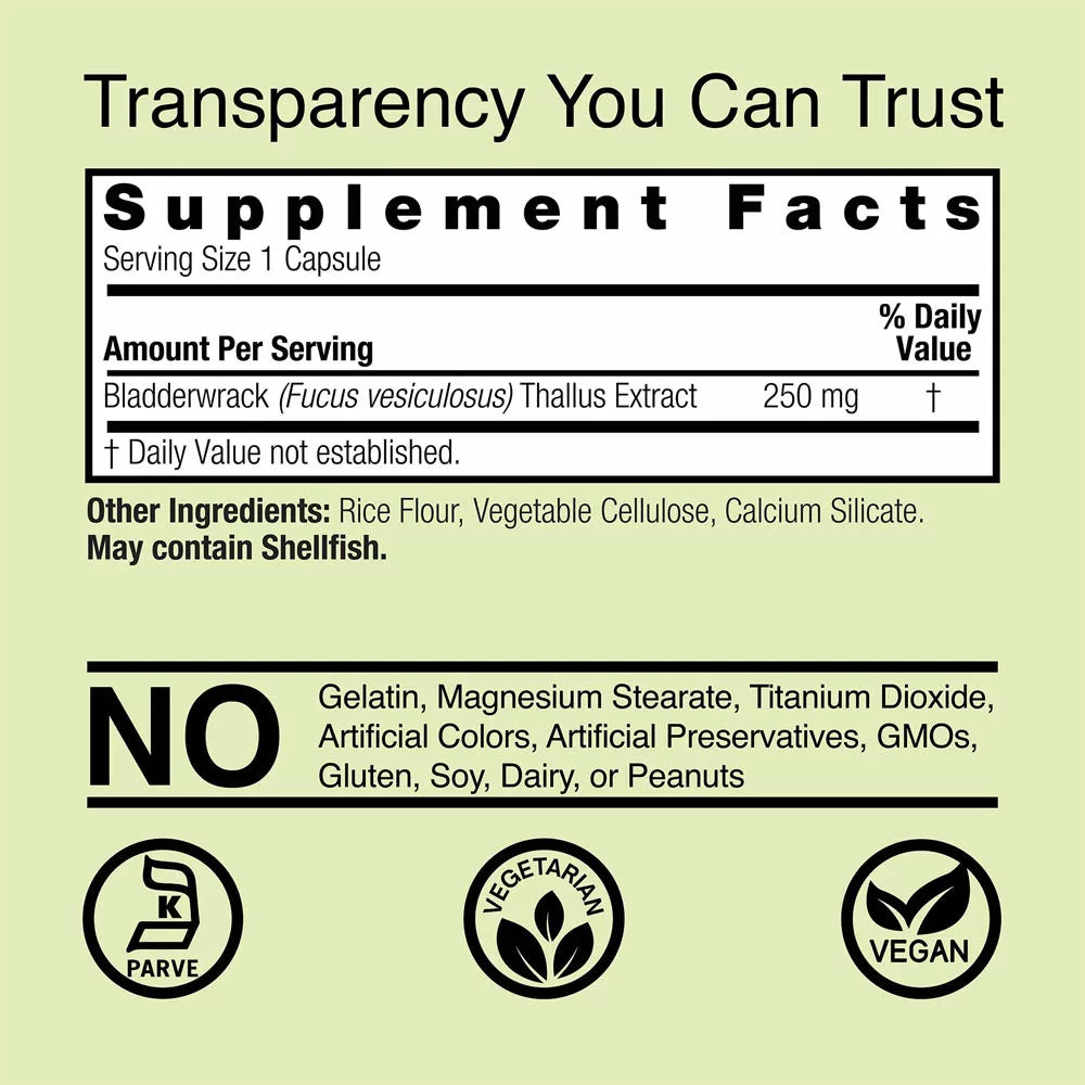 Nature's Answer Bladderwrack Extract (90 Veg Capsules)