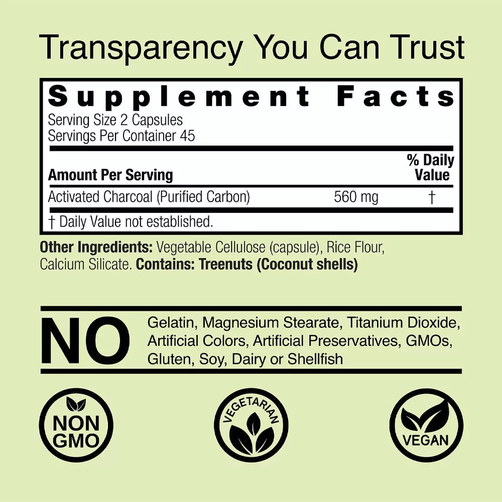 Nature's Answer Charcoal (90 Veg Capsules)