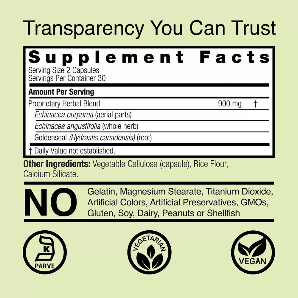 Nature's Answer Echinacea and Goldenseal (90 Veg Capsules)