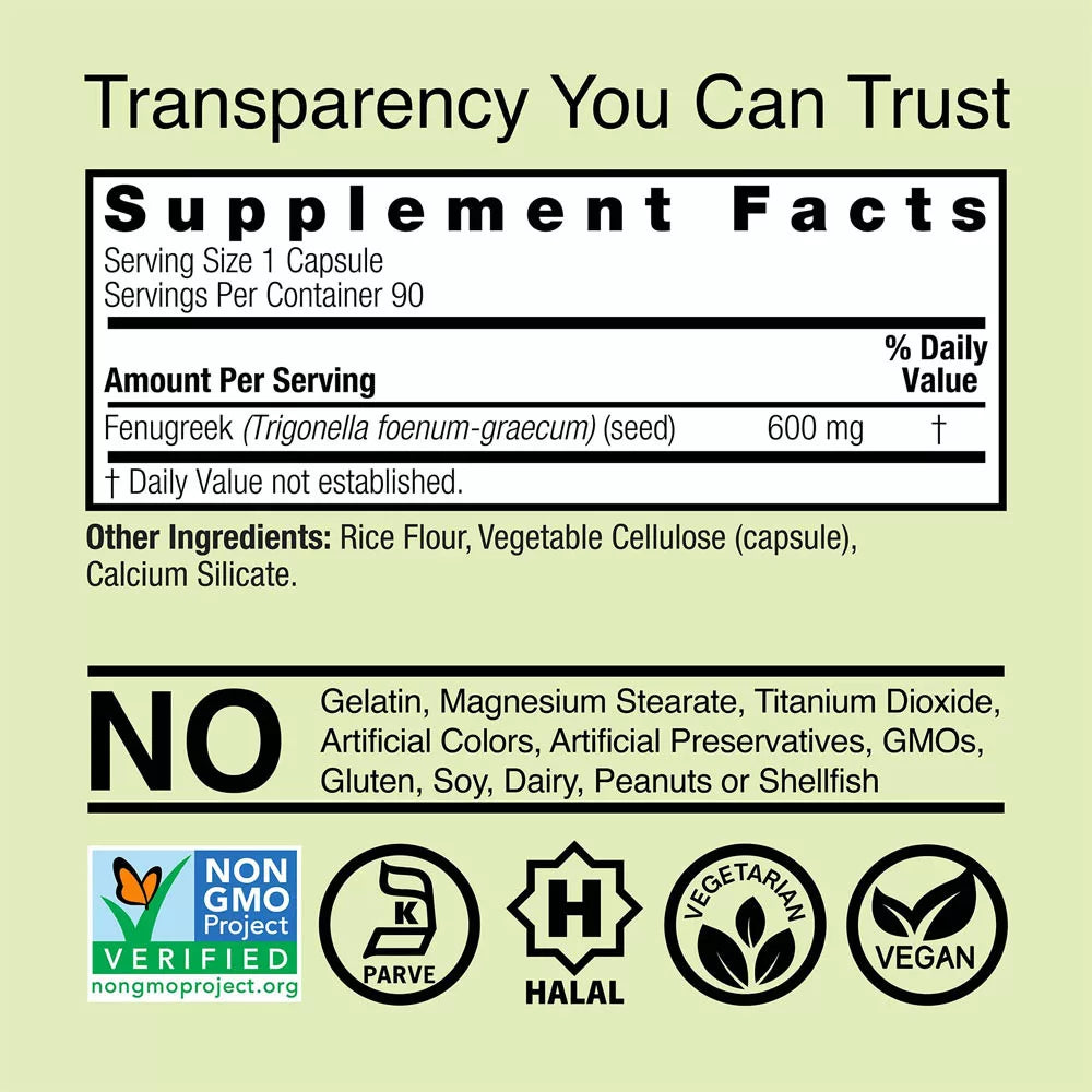 Nature's Answer Fenugreek Seed (90 Veg Capsules)