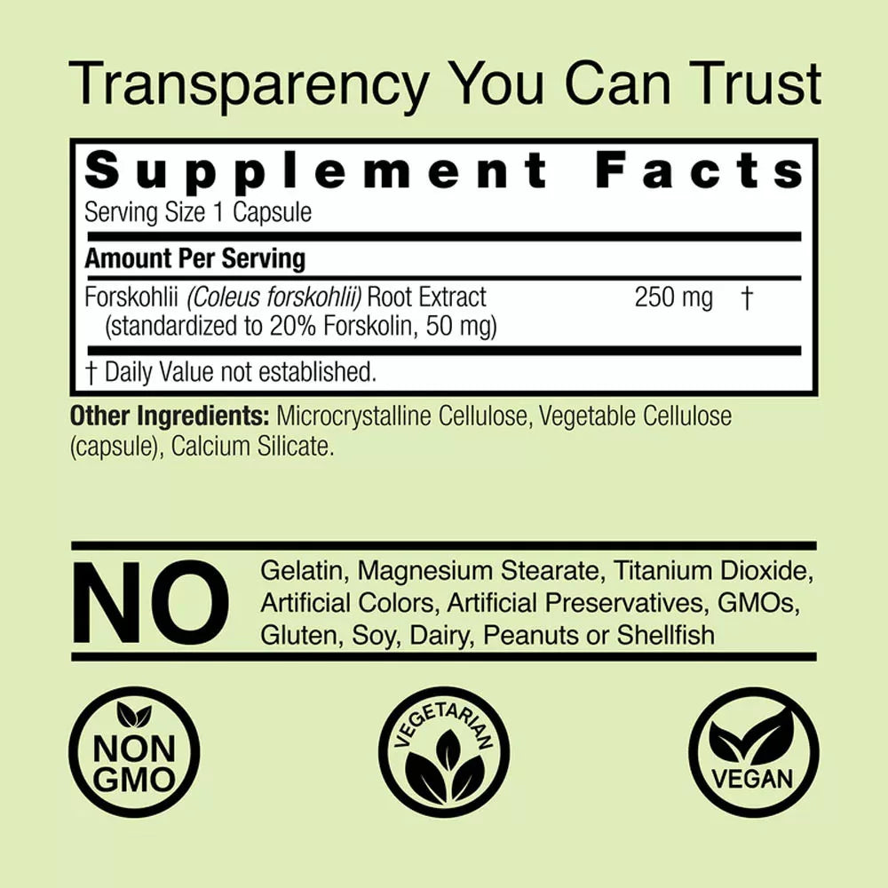 Nature's Answer Forskohlii (60 Veg Capsules)