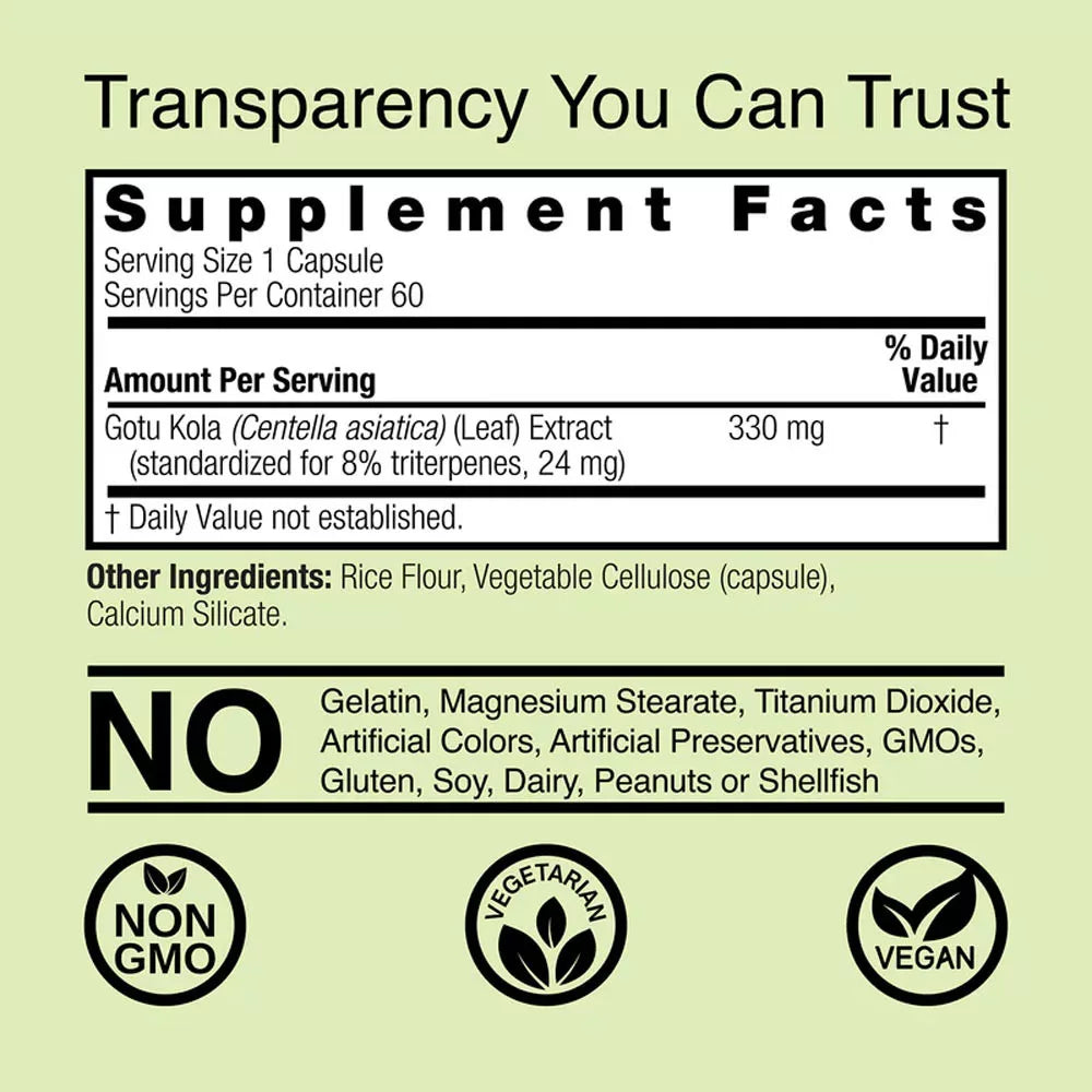 Nature's Answer Gotu Kola Herb (60 Veg Capsules)