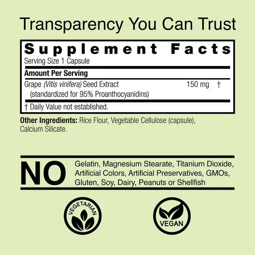 Nature's Answer Grape Seed (60 Veg Capsules)