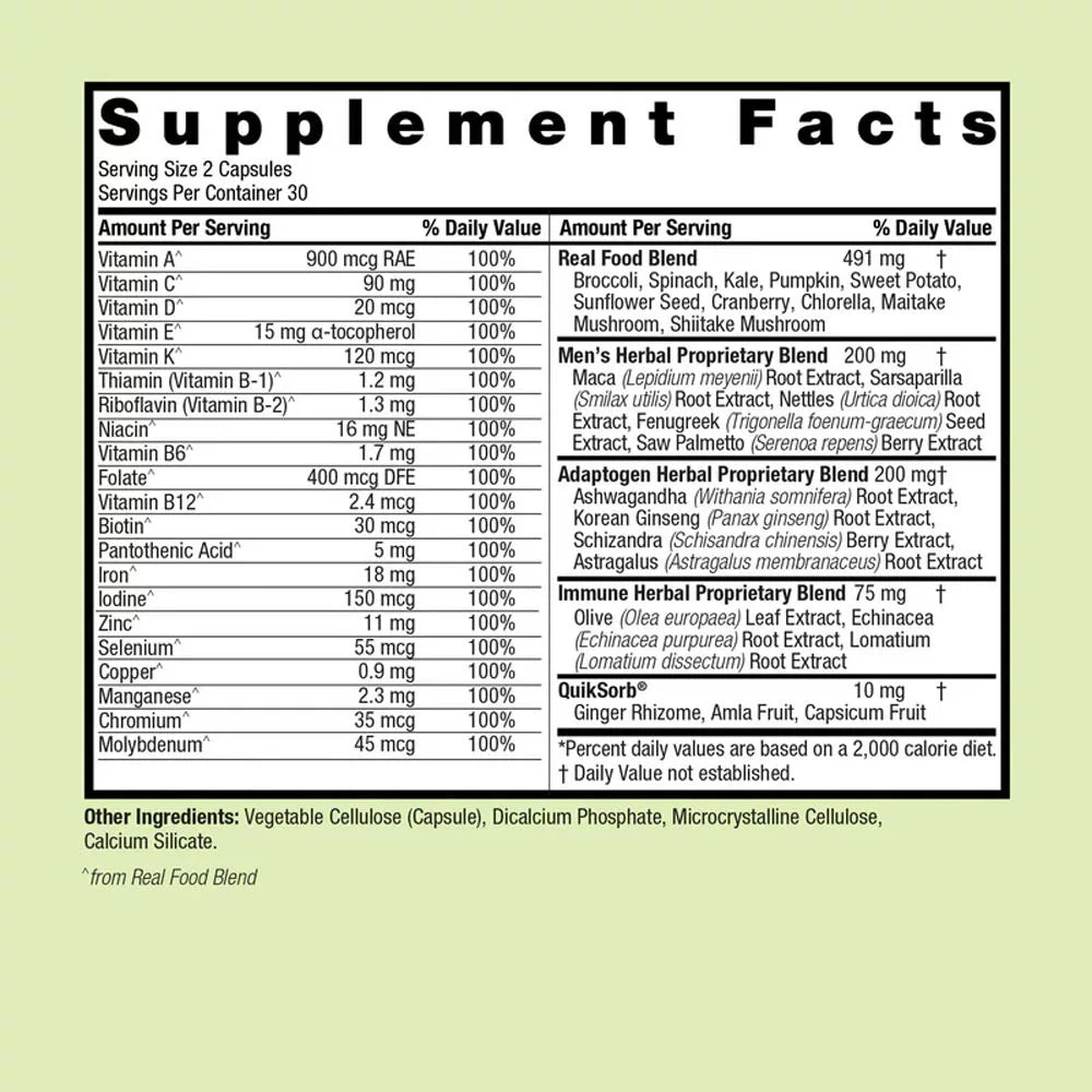 Nature's Answer Men's 100 Multivitamin (60 Veg Capsules)