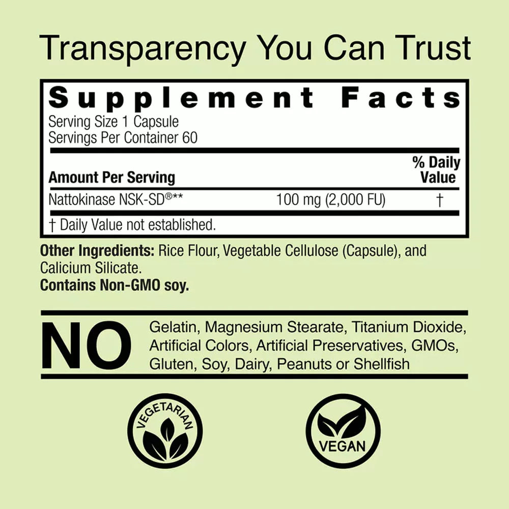 Nature's Answer Nattokinase NSK-SD (60 Veg Capsules)