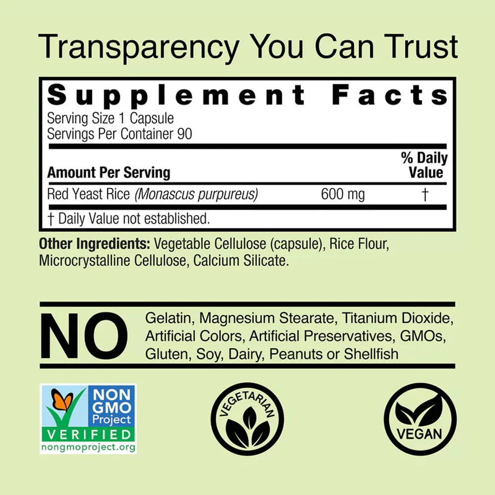 Nature's Answer Red Yeast Rice (90 Veg Capsules)