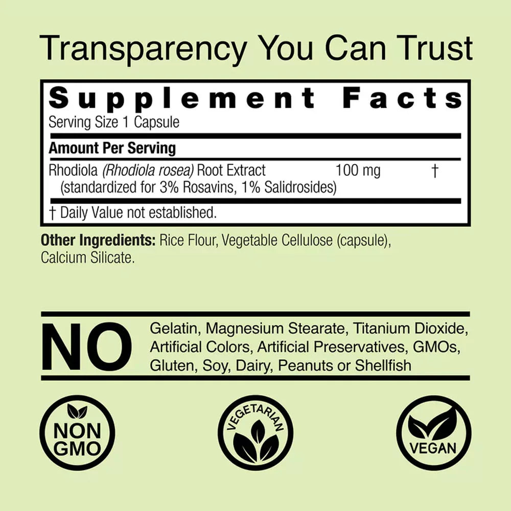 Nature's Answer Rhodiola Root (60 Veg Capsules)