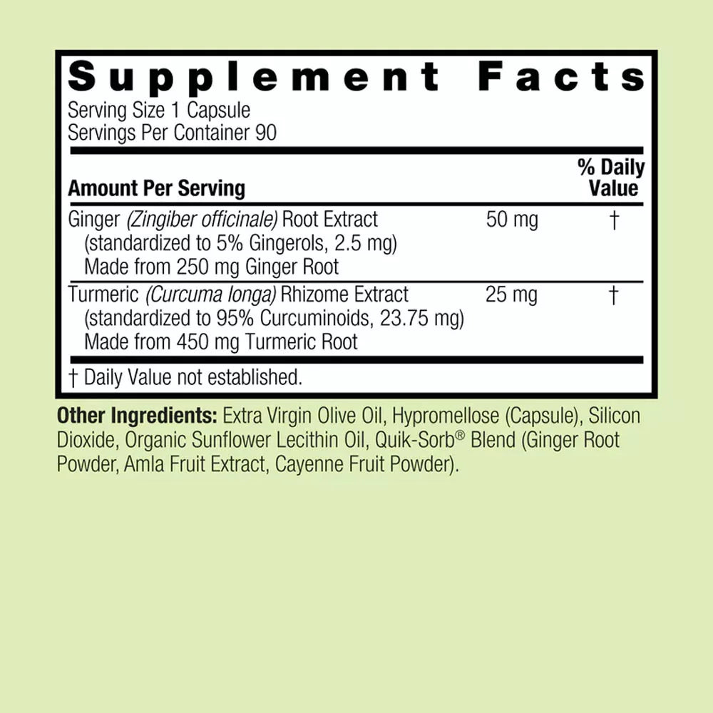 Nature's Answer Turmeric and Ginger (90 Veg Capsules)