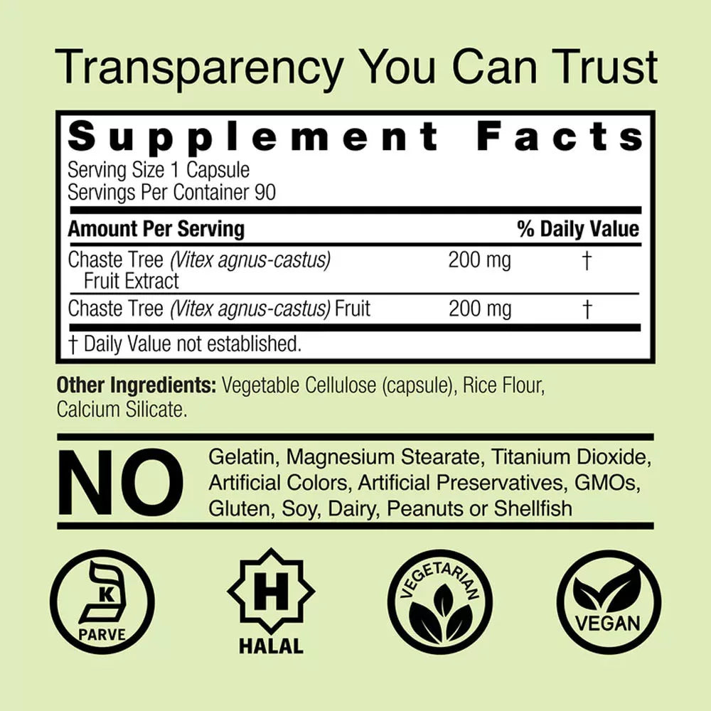 Nature's Answer Chasteberry Vitex Agnus-Castus (90 Veg Capsules)