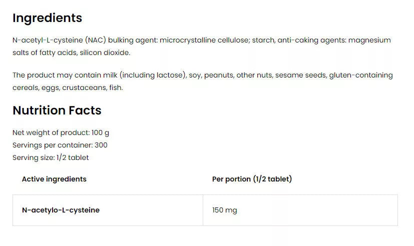 OstroVit NAC 300 mg (150 Tablets)