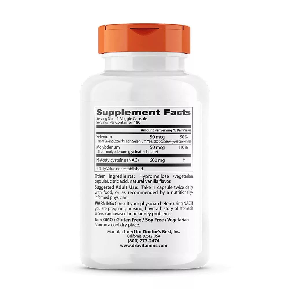 Doctor's Best NAC Detox Regulators (180 Veg Capsules)