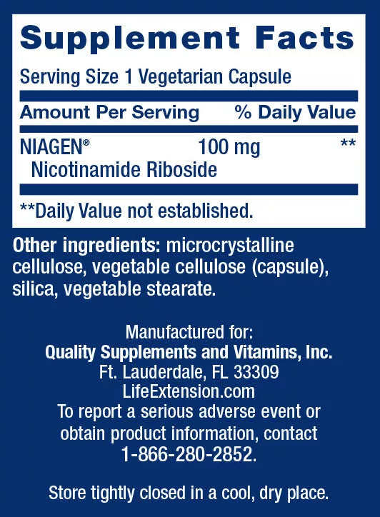 Life Extension NAD+ Cell Regenerator 100 mg (30 Capsules)