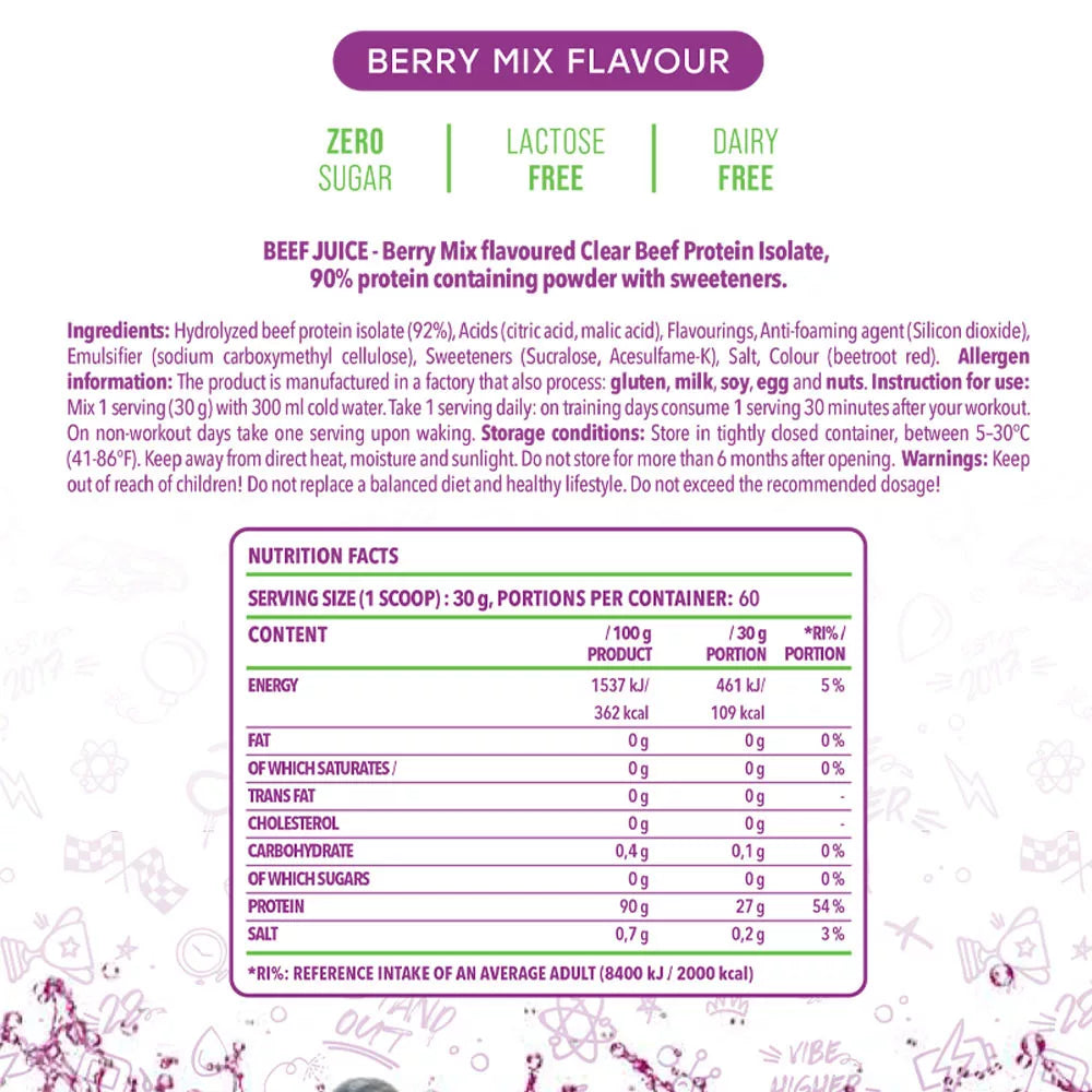Nanosupps Beef Juice (30 g, Berry Mix)