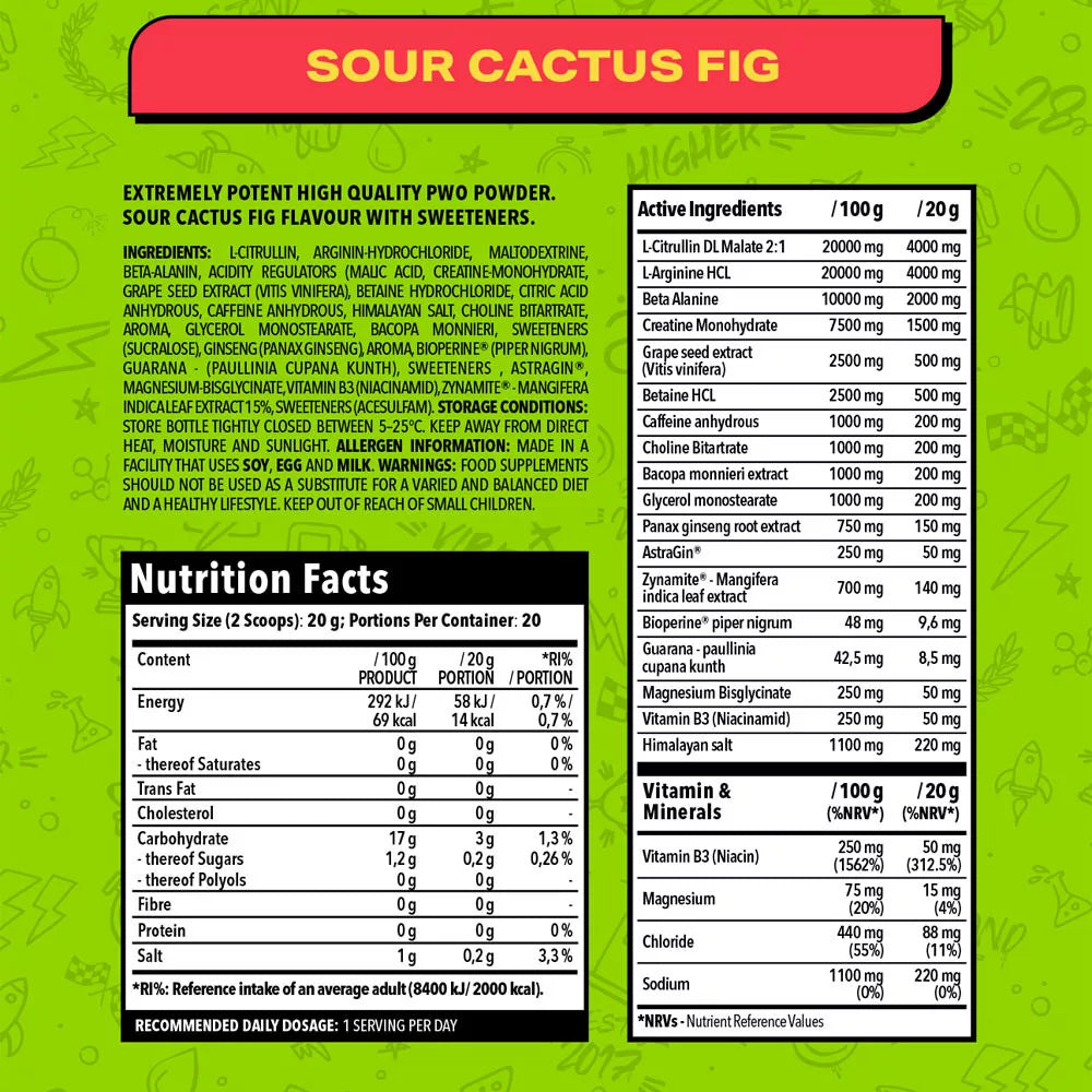 Nanosupps Crave For Rush Preworkout (400 g, Cactus Fige)