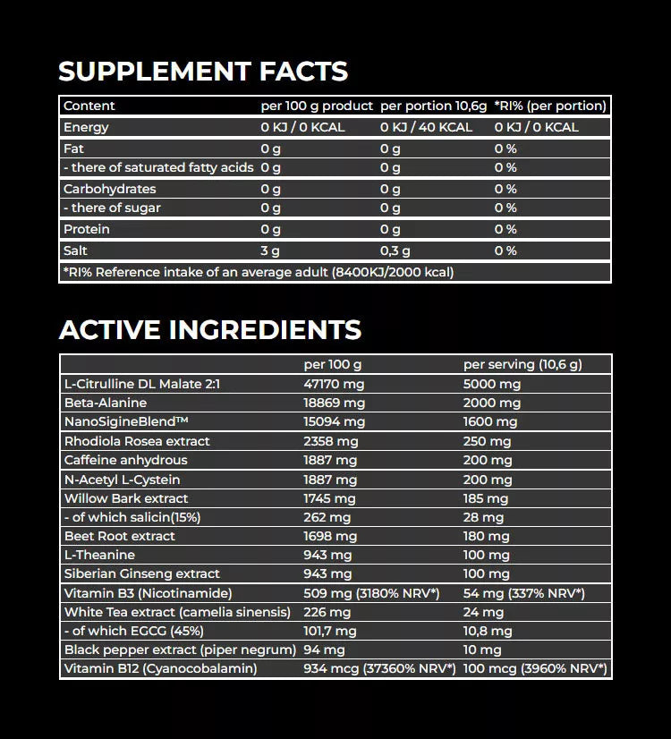 Nanosupps Hype Beast Preworkout Booster (320 g, Sour Green Apple)