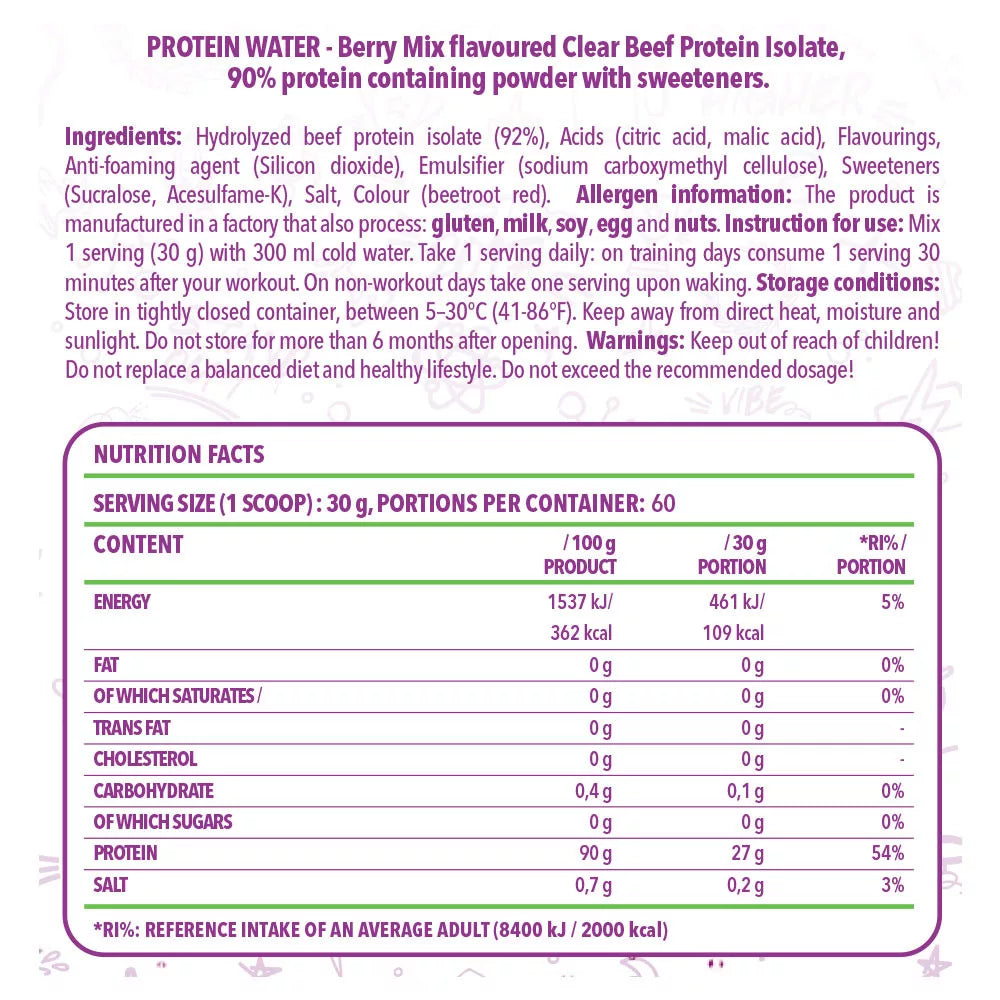 Nanosupps Protein Water (1800 g, Berry Mix)
