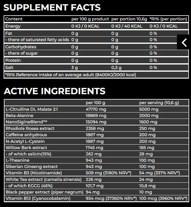 Nanosupps Hype Beast Pre-workout Shot (60 ml, Blue Raspberry)