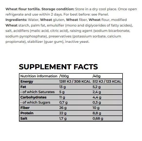 Nanosupps Protein Wrap - Wheat Flour tortilla (240 g, Natural)