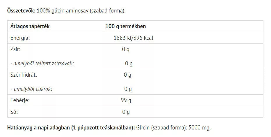 Natur Tanya 100% Glycine Amino Acid (500 g)