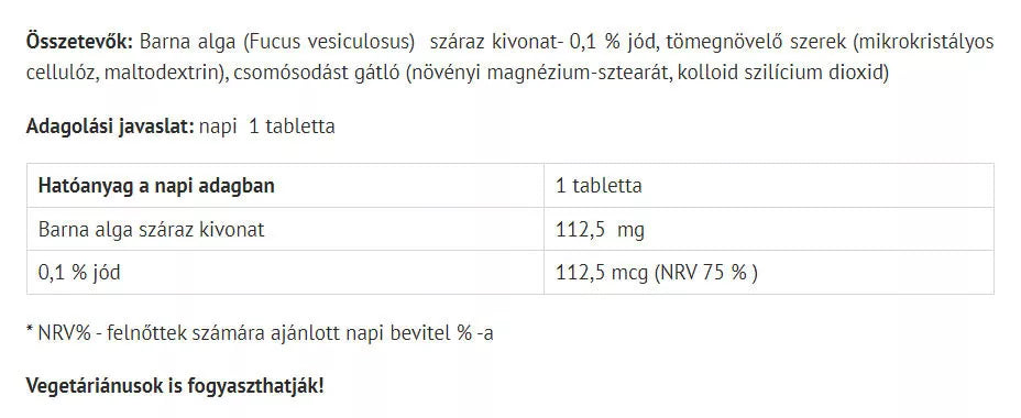 Natur Tanya Brown Algae Tablet (125 tablet)