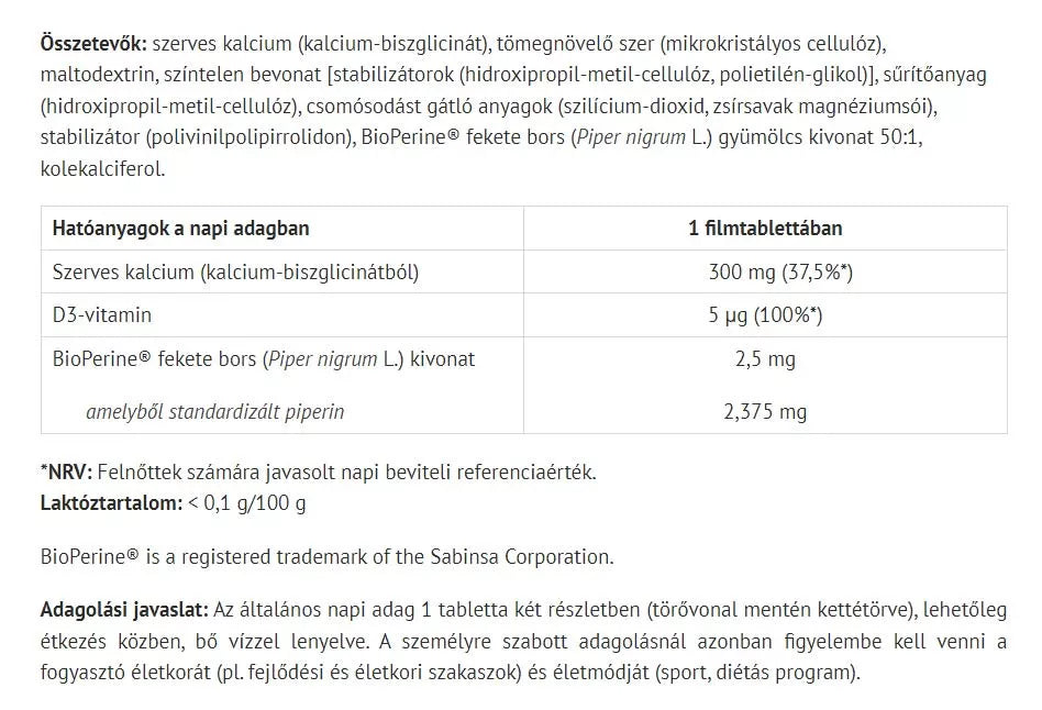 Natur Tanya Calcium Bisglycinate (60 Tablets)
