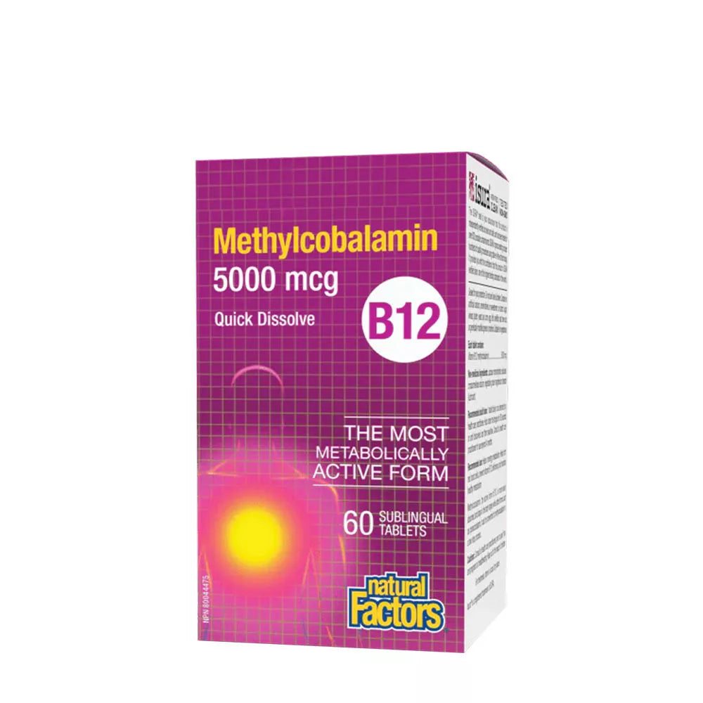 Natural Factors B12 Methylcobalamin 5,000 mcg (60 Tablets)