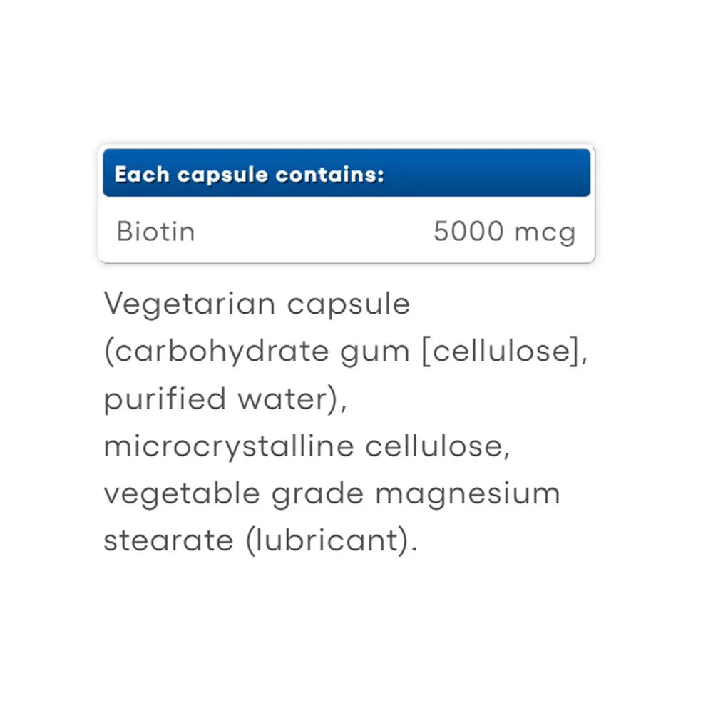 Natural Factors Biotin 5000 mcg (60 Veggie Capsules)