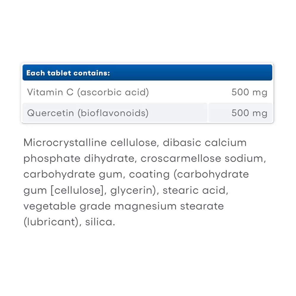Natural Factors C Extra + Quercetin Bioflavonoids 500 mg / 500 mg (90 Tablets)