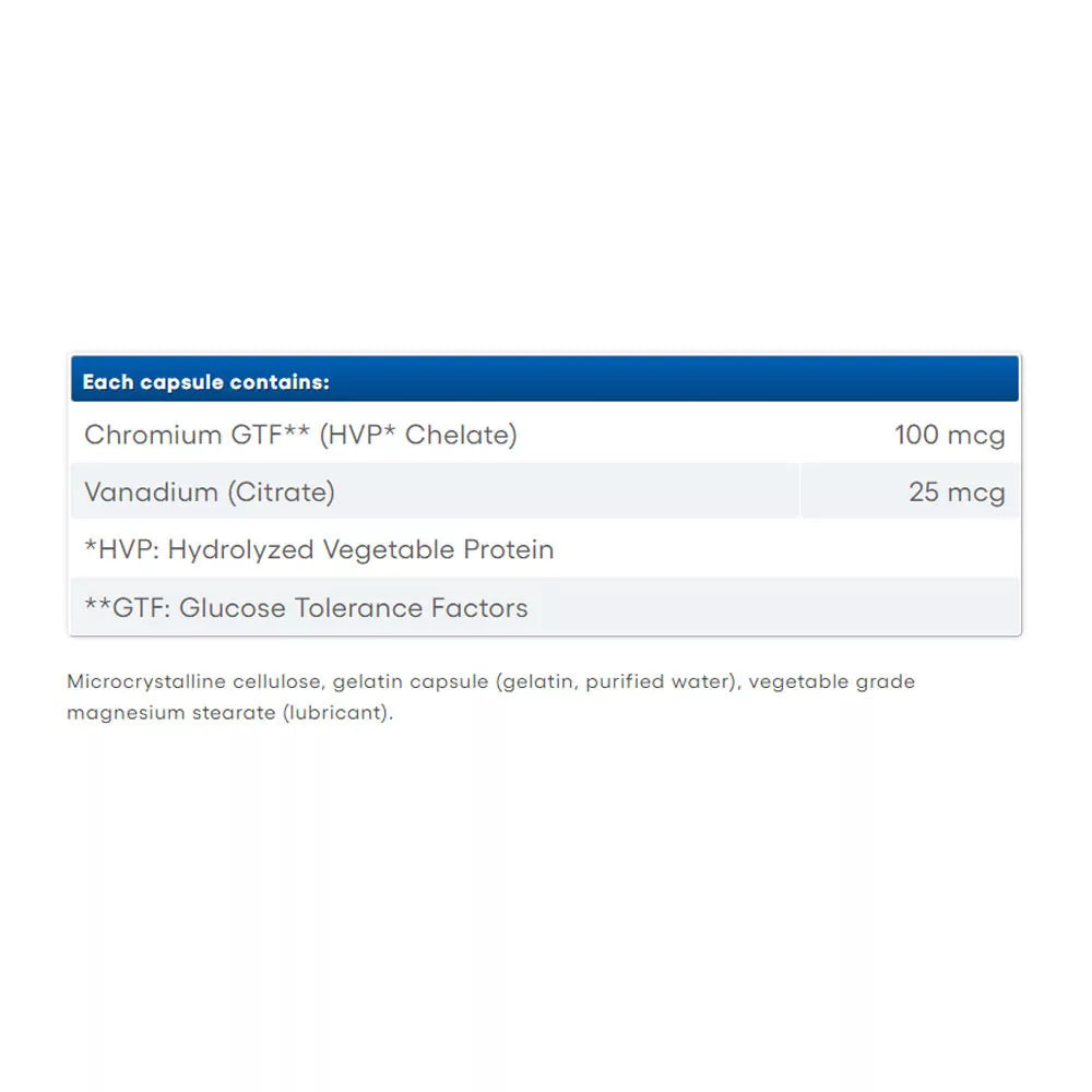 Natural Factors Chromium & Vanadium 125 mcg (90 Capsules)