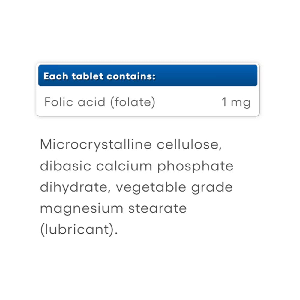 Natural Factors Folic Acid 1 mg (90 Tablets)