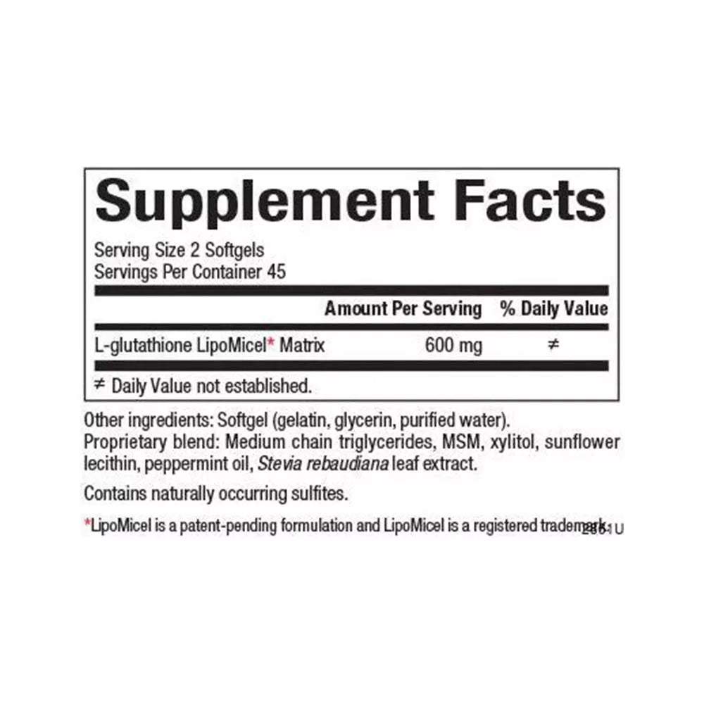 Natural Factors Glutathione LipoMicel Matrix 300 mg (90 Softgels)
