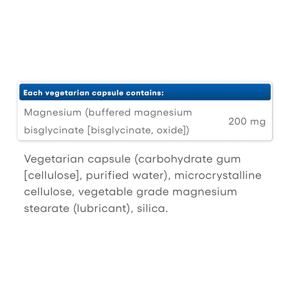 Natural Factors Magnesium Bisglycinate Pure 200 mg (250 Capsules)