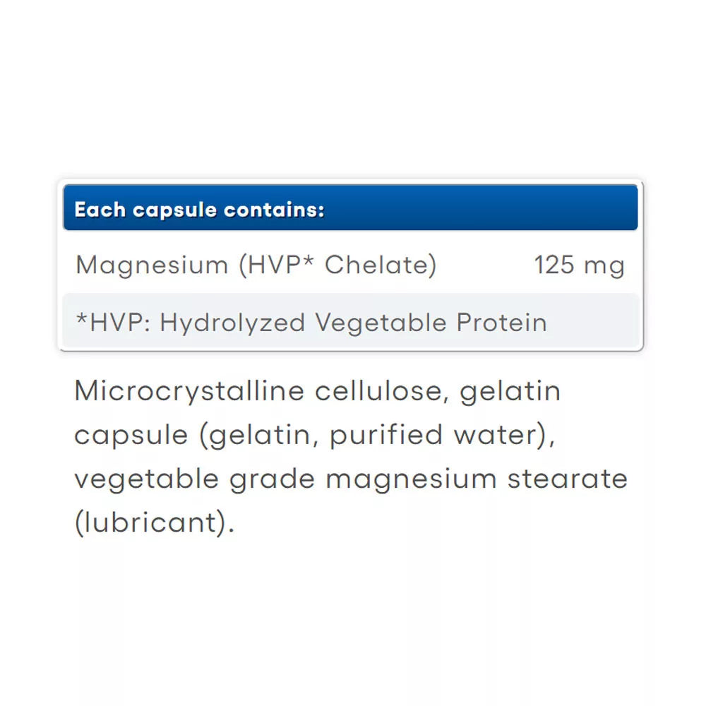 Natural Factors Magnesium Chelate 125 mg (90 Capsules)