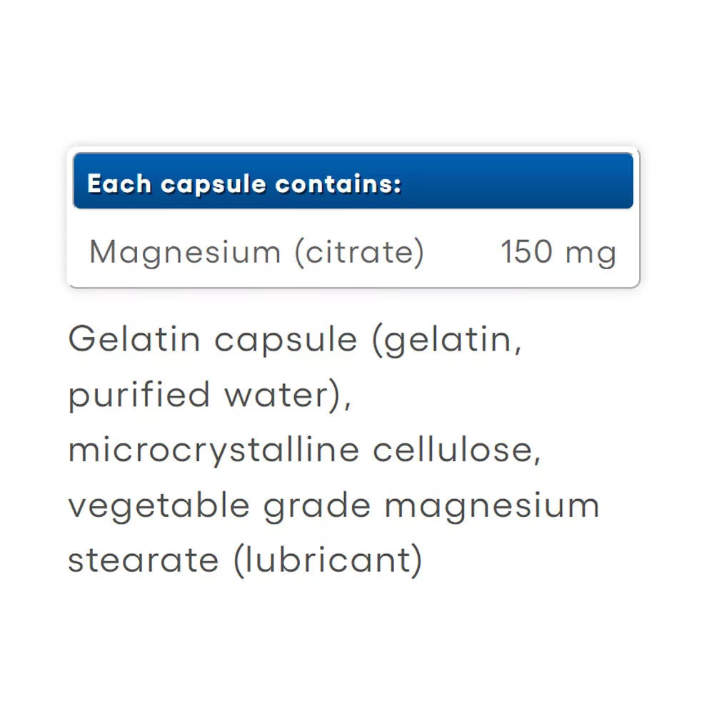 Natural Factors Magnesium Citrate 150 mg (90 Capsules)